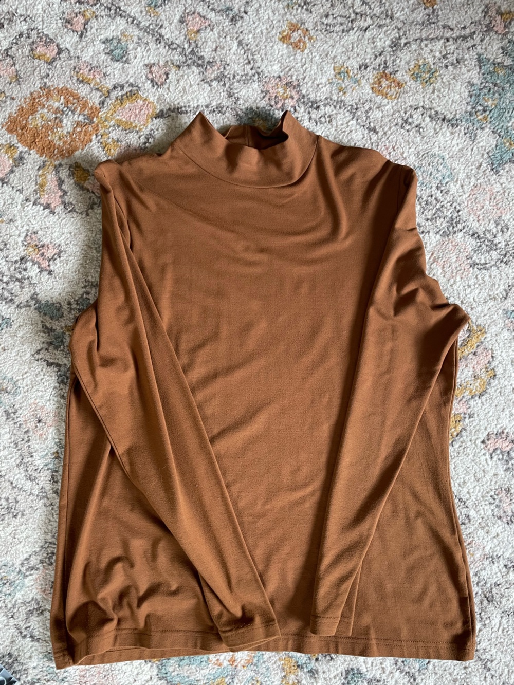 Hunt Club Rust Tan Brown Long Sleeve turtleneck mockneck  Top